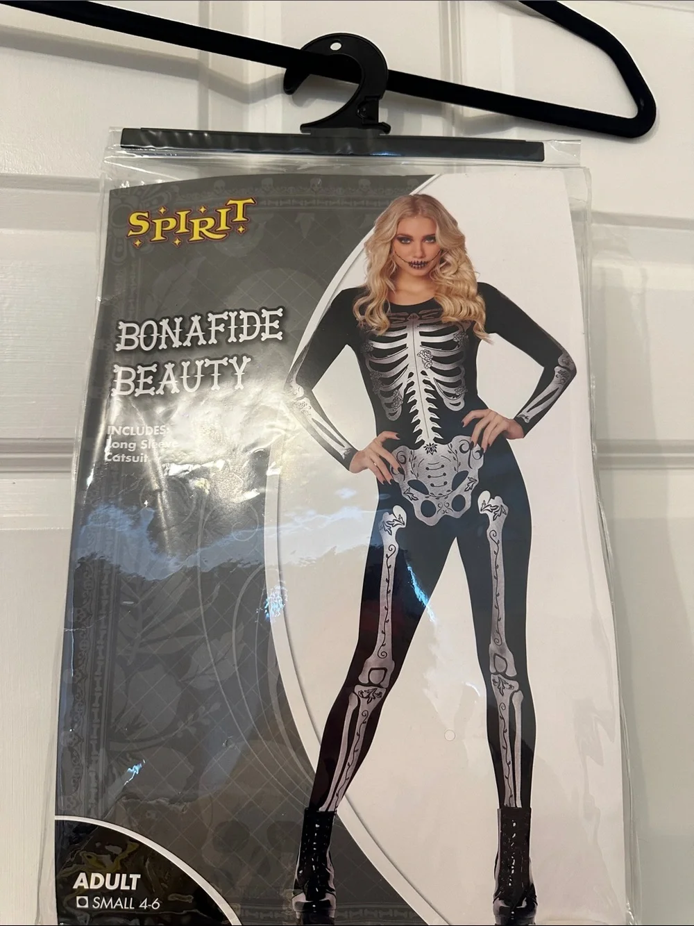 Spirit Bonafide Beauty Black and White Skeleton Jumpsuit - Adult